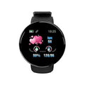 Black smartwatch with a heart rate and battery display on a white background